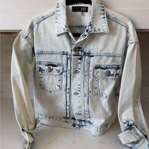KUT from the Kloth Acid Wash Denim Jacket XS NWT